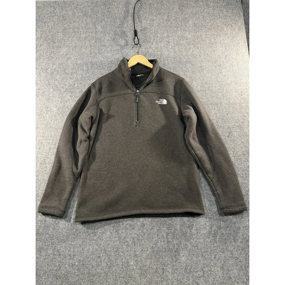The North Face Mens 1/4 Zip Fleece Pullover Sweater Gray Large L